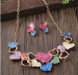 Colorful Heart Shaped Enamel Set