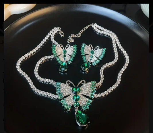 Earrings + Necklace Coquette Style Jewelry set