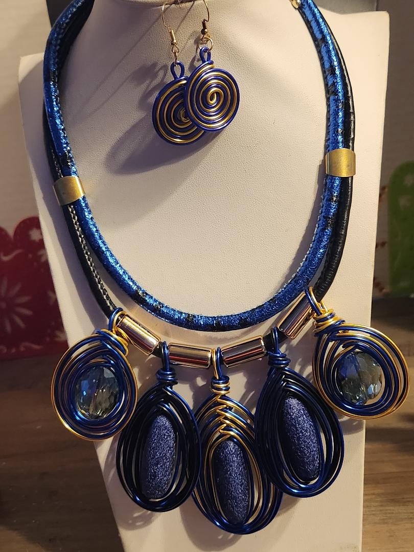 Ethnic Bohemian Style Necklace & Earring Set Color C