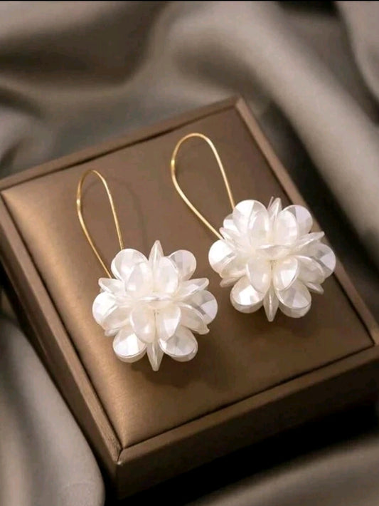 Long Floral Ball earrings