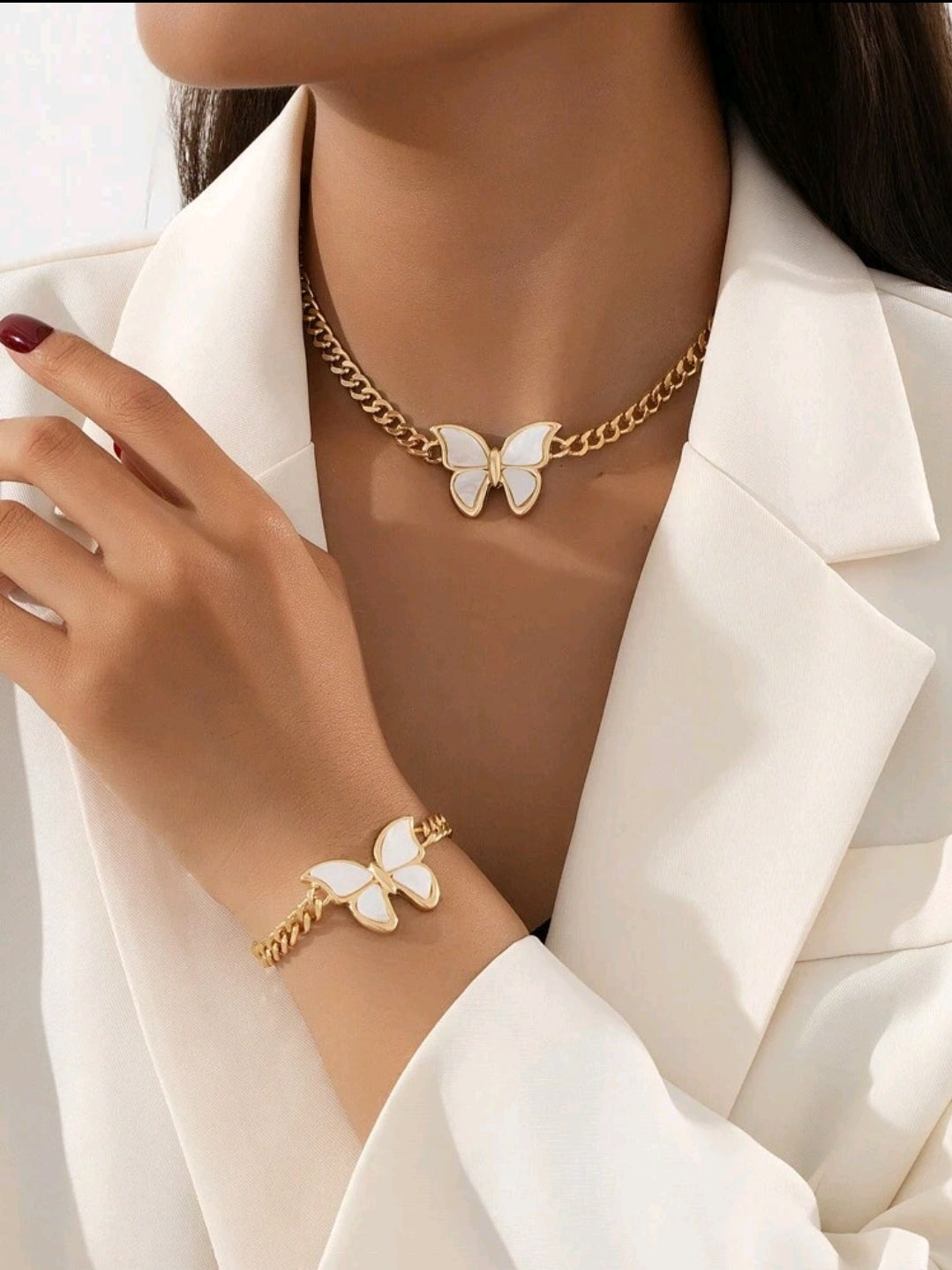 Butterfly Necklace + Bracelet