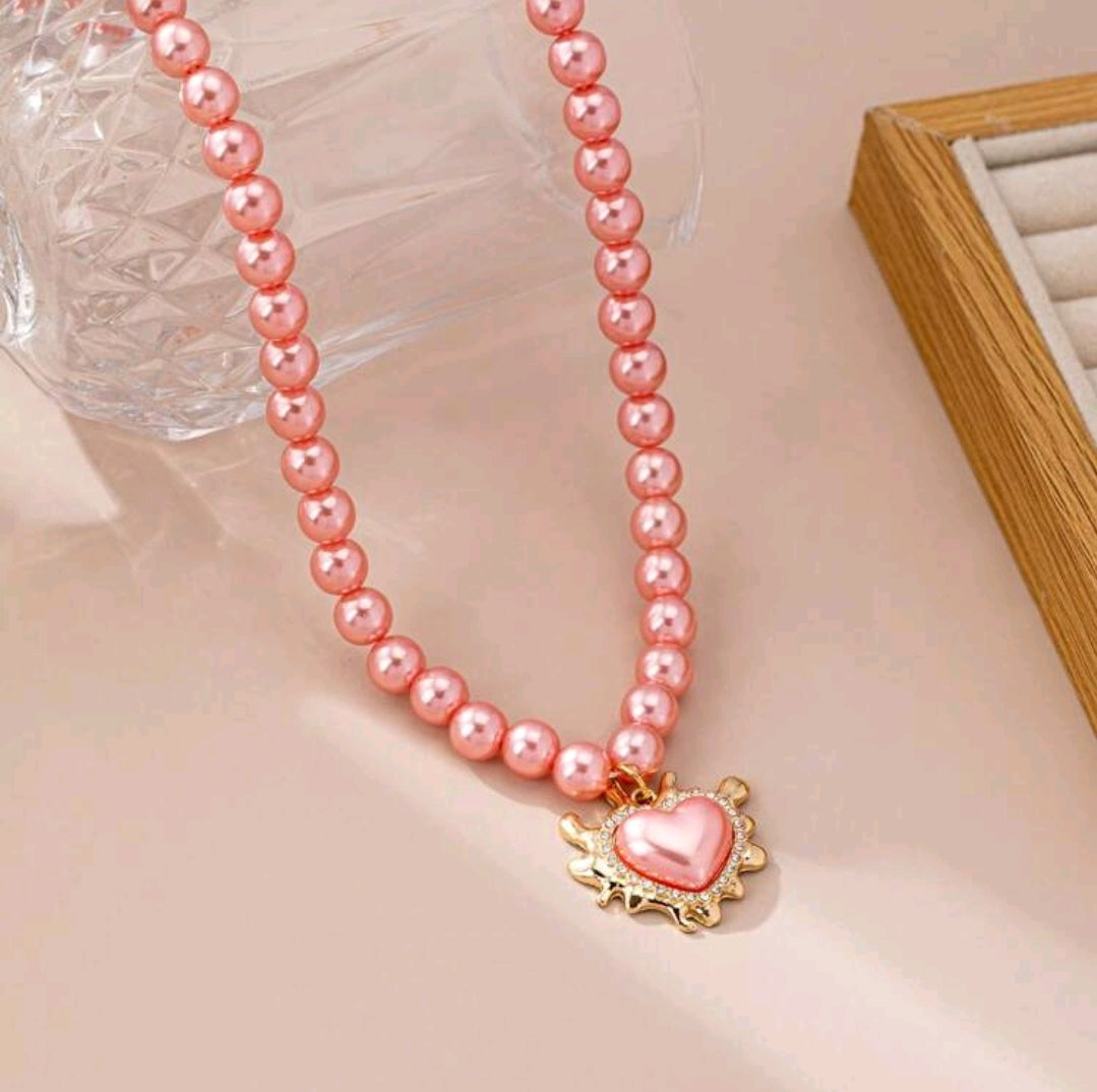Pearl and Heart Necklace