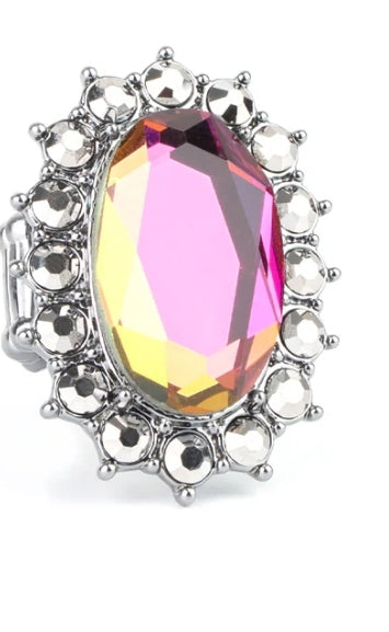 Oil spill heart necklace and ring