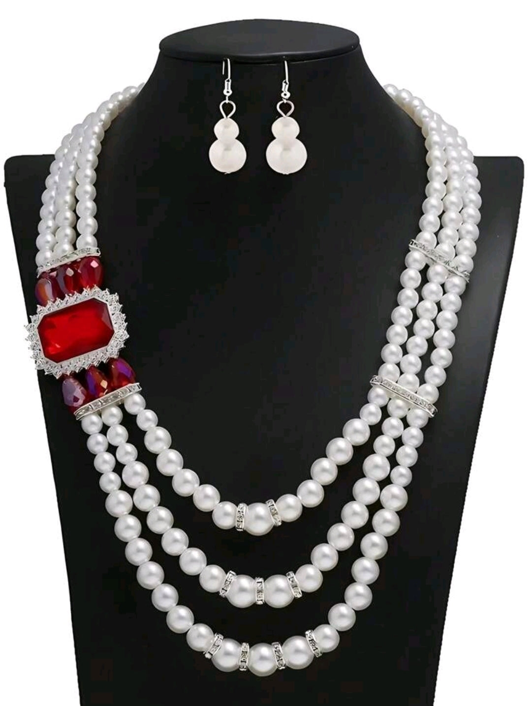 Layered Pearl necklace set