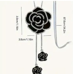 Black rose necklace