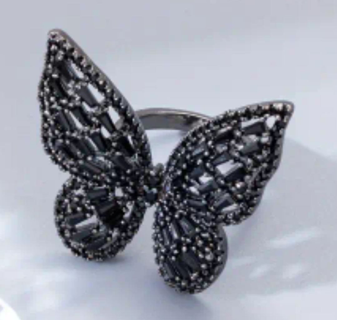 Black Butterfly ring