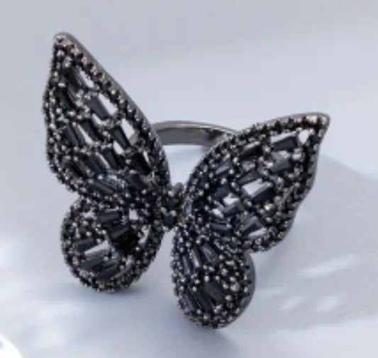 Black Butterfly ring