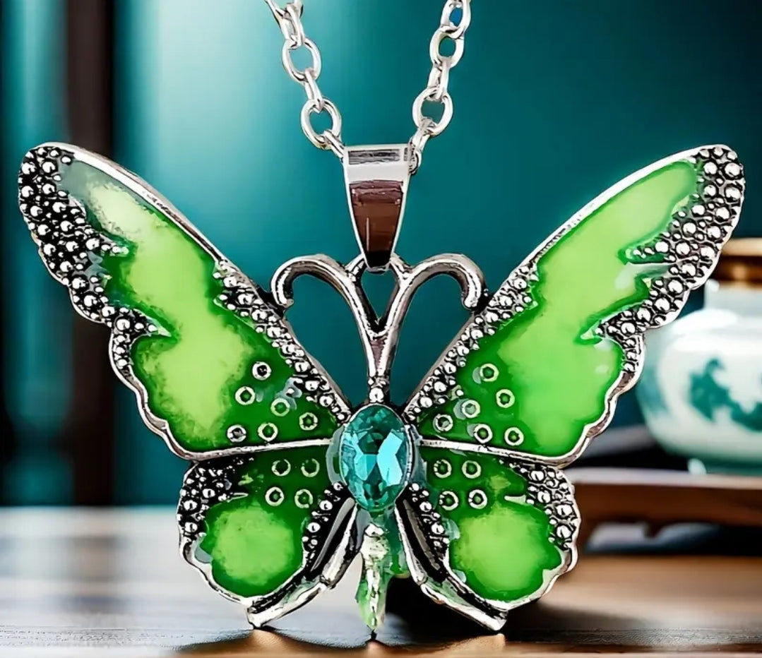 Butterfly pendant necklaces
