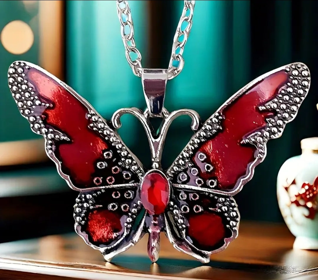 Butterfly pendant necklaces