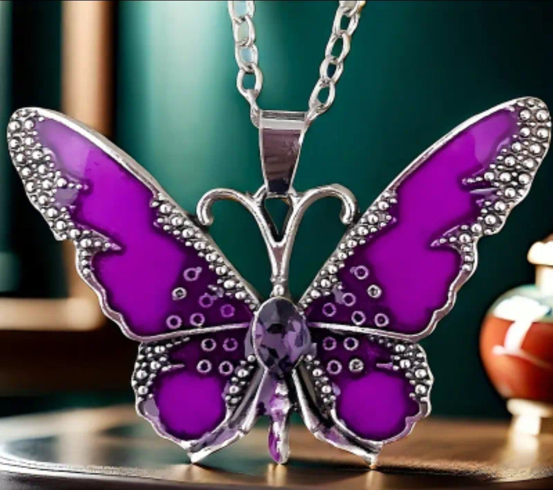 Butterfly pendant necklaces