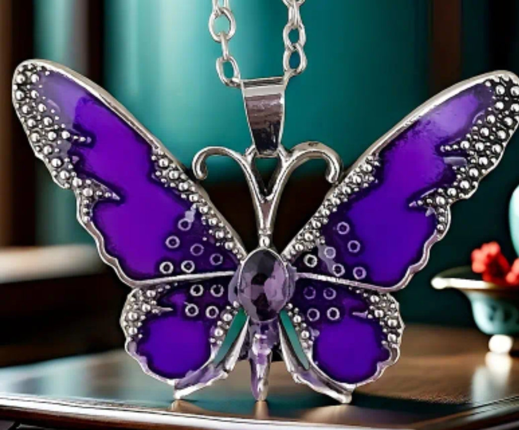 Butterfly pendant necklaces
