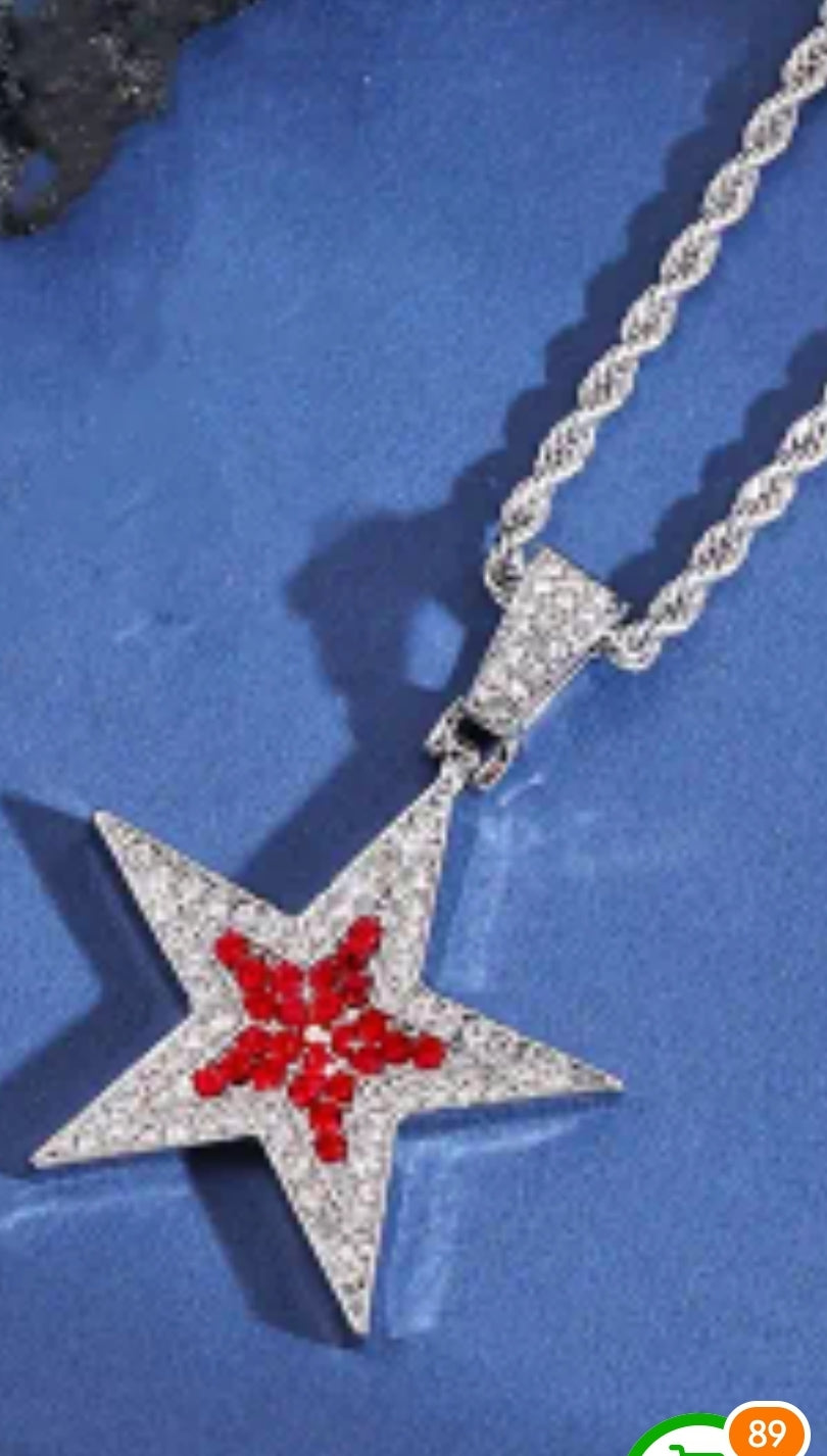 2 pc. Blue star necklace