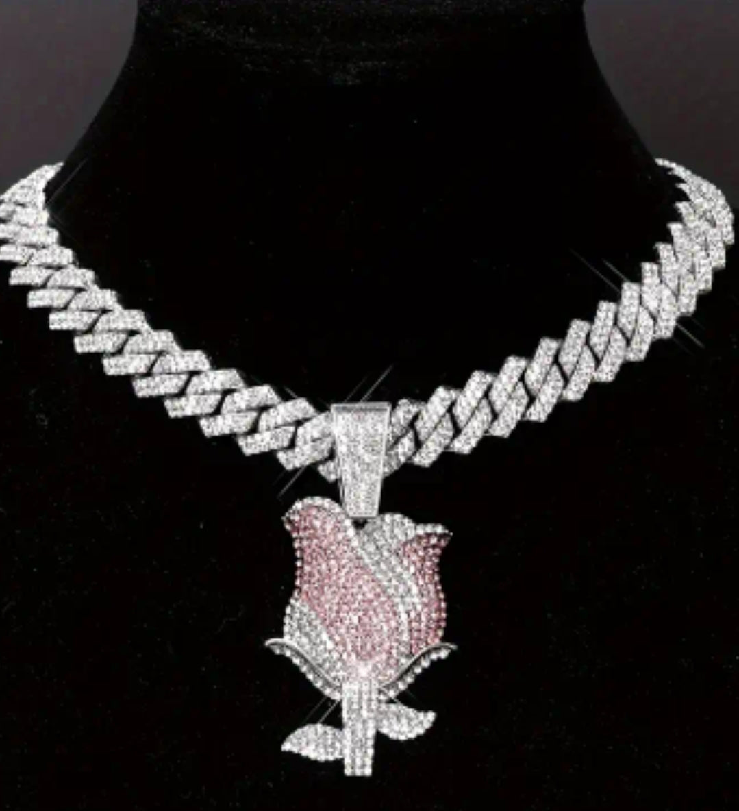 Rose cubab/hip hop style Necklace