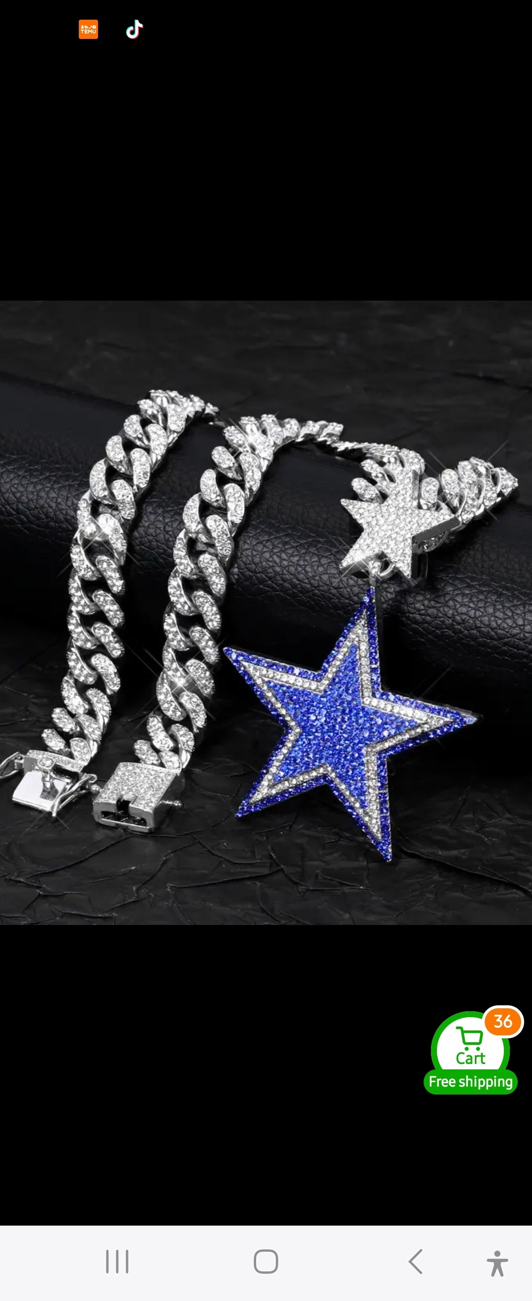 2 pc. Blue star necklace