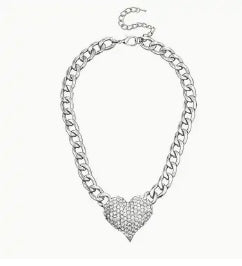 Rhinestone heart necklace
