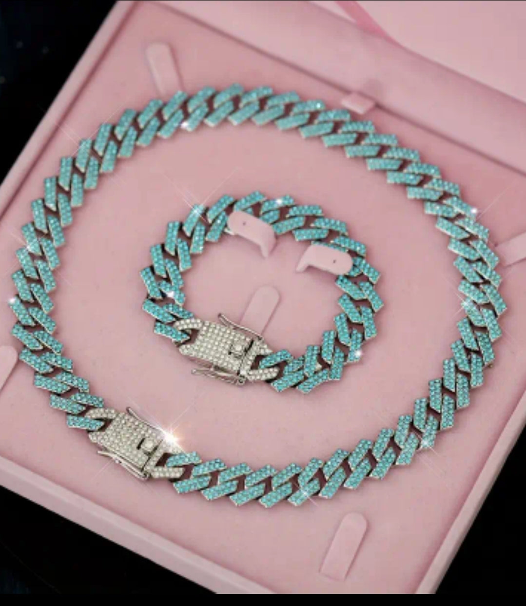 2 pc. Cuban style Necklace + bracelet