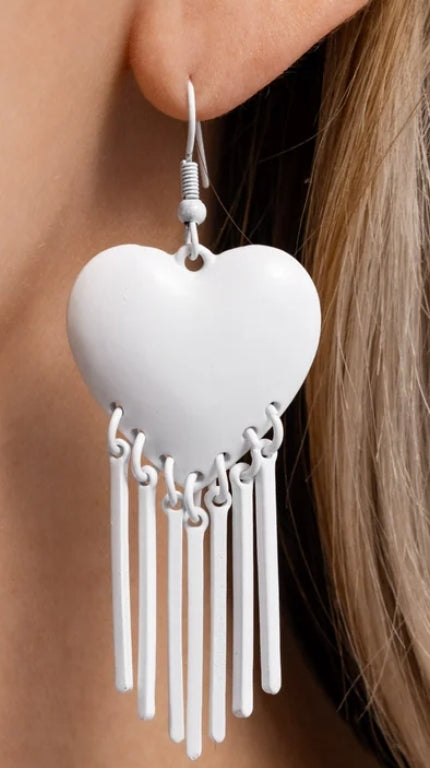 Heart with fringe earrings