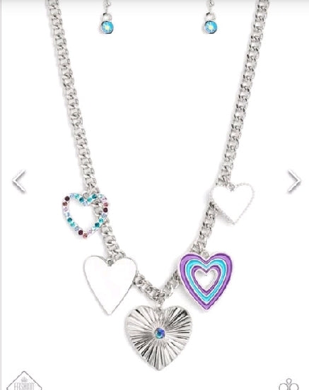 4 pc. Heart charm necklace set