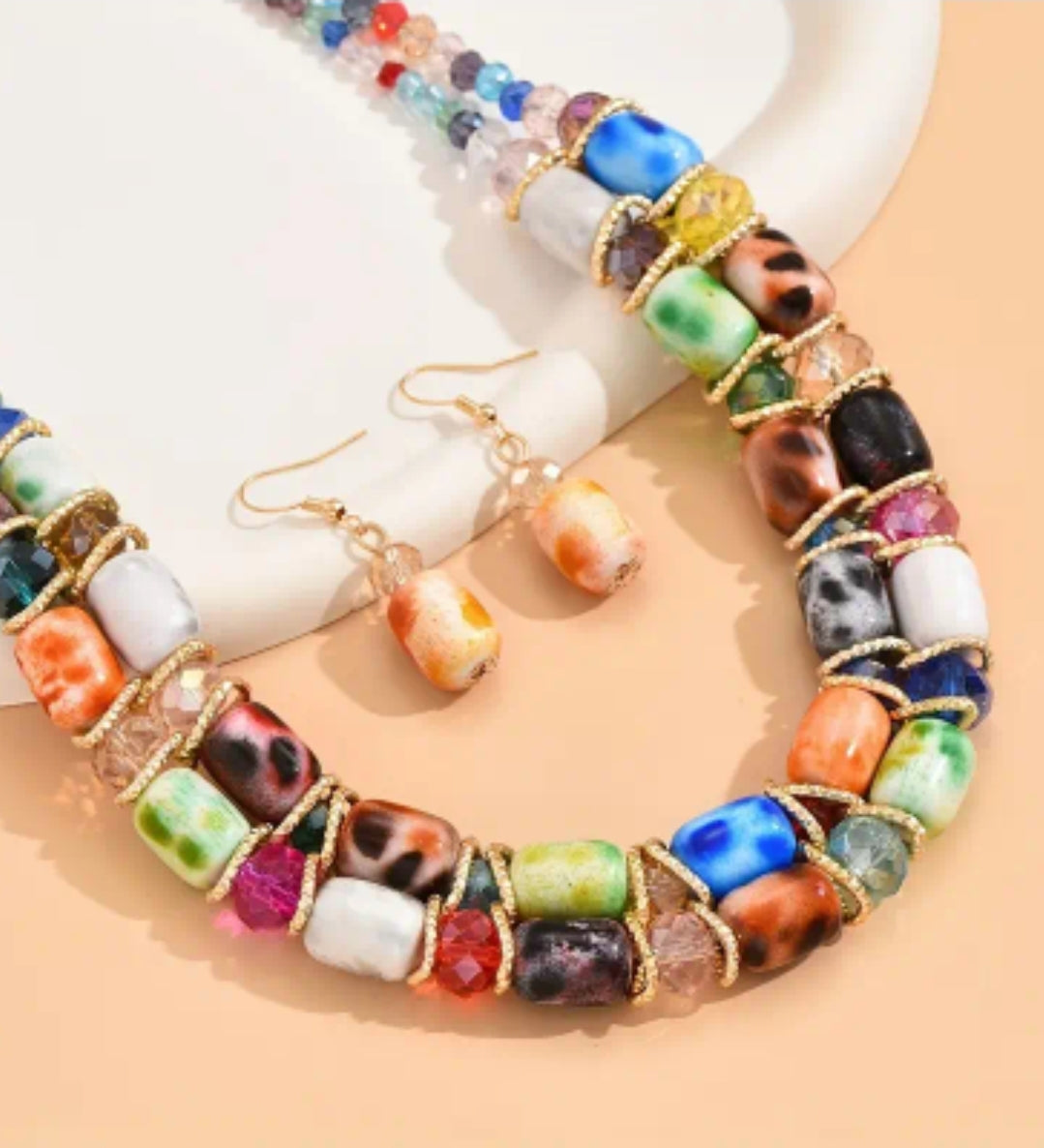 Stone necklace set