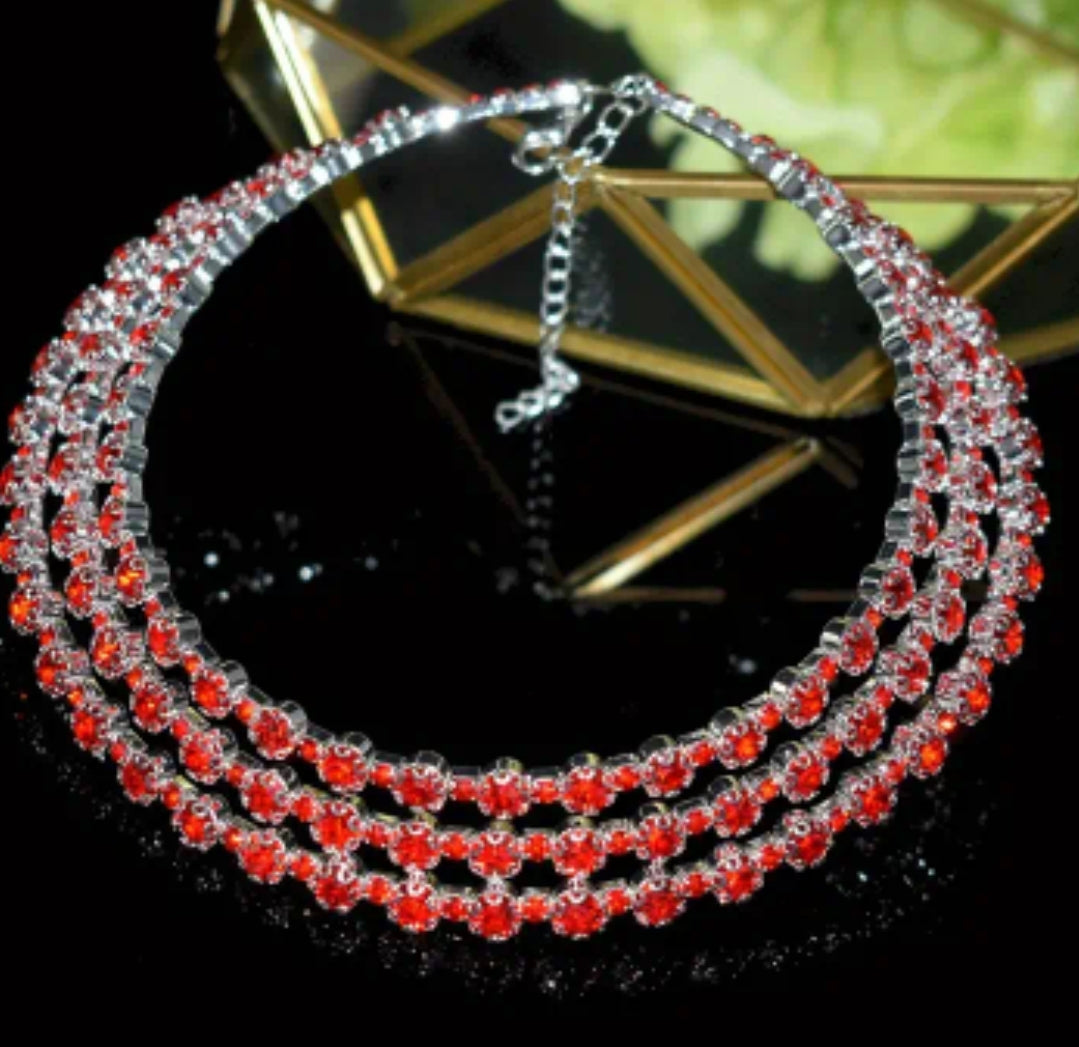 Rhinestone Multilayer Collar Necklace