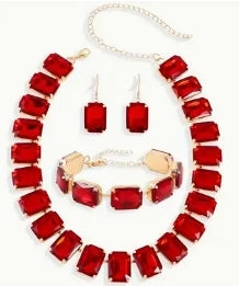 Rectangle Crystal jewelry set
