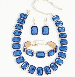 Rectangle Crystal jewelry set