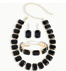 Rectangle Crystal jewelry set