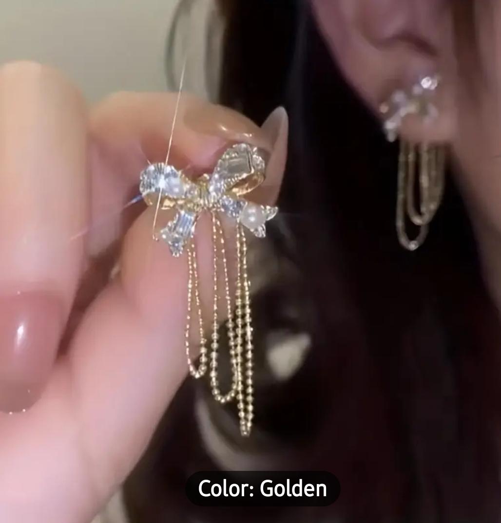 Glamorous Zircon Crystal Earrings