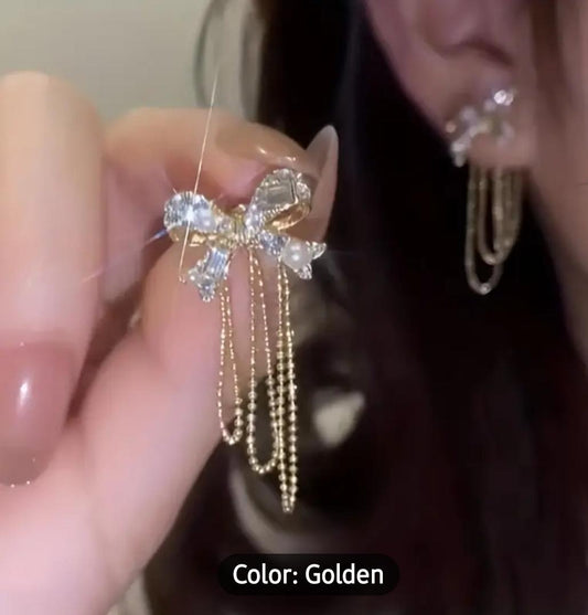 Glamorous Zircon Crystal Earrings