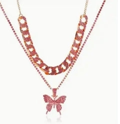 2pc. Butterfly necklace + choker