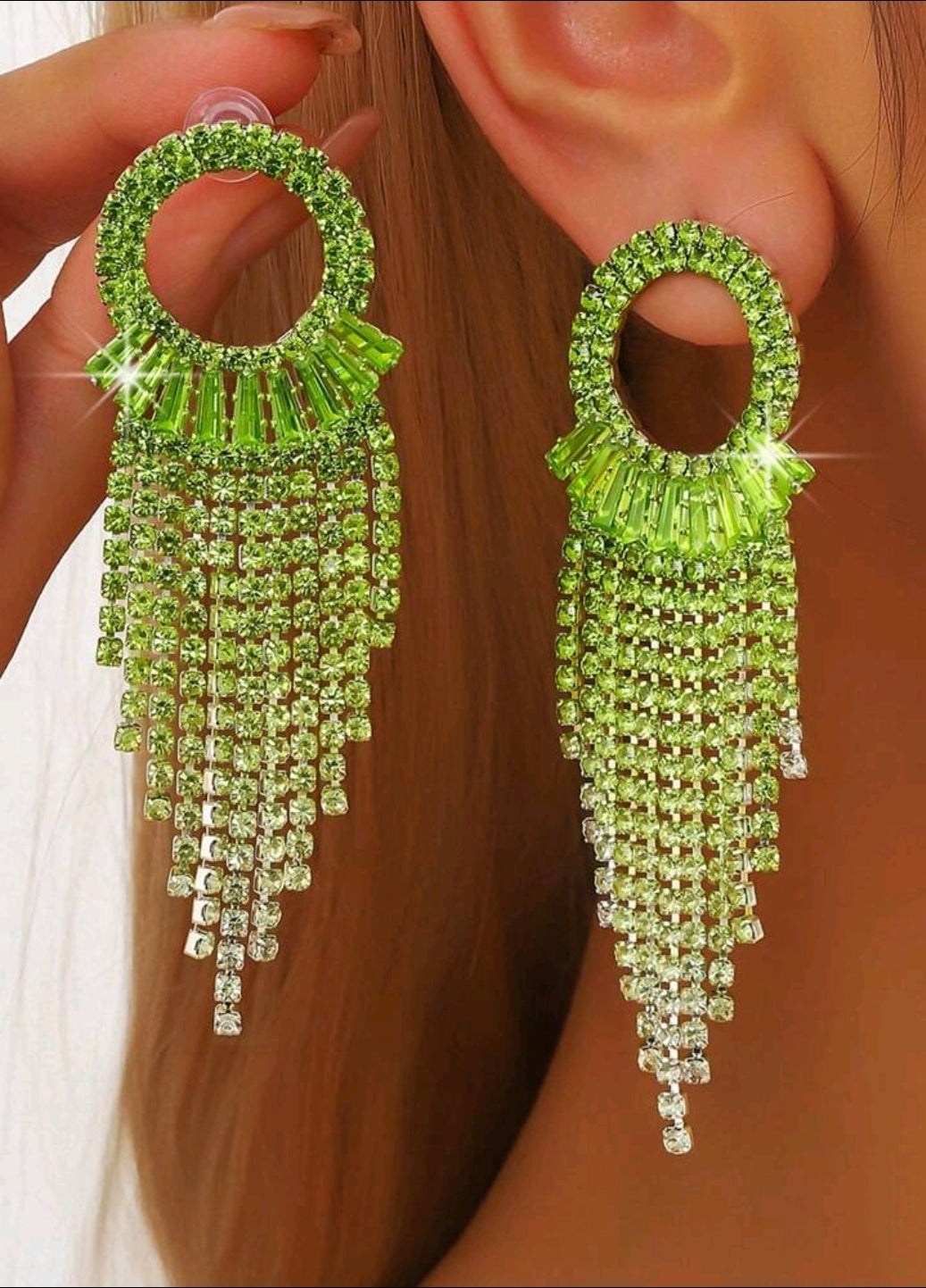 Bling rhinestone fringe ea