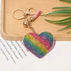 Rhinestone Heart keychains