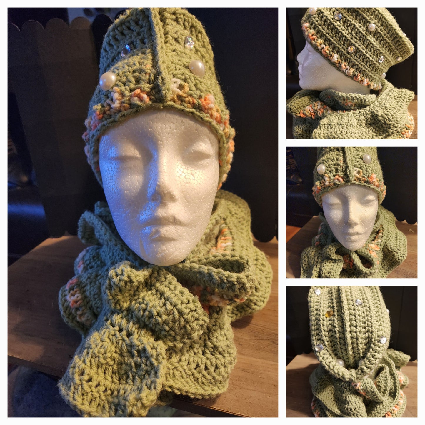 Embellished Hat and scarf set