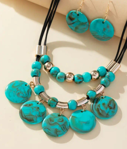 2 TIERED TURQUOISE SET