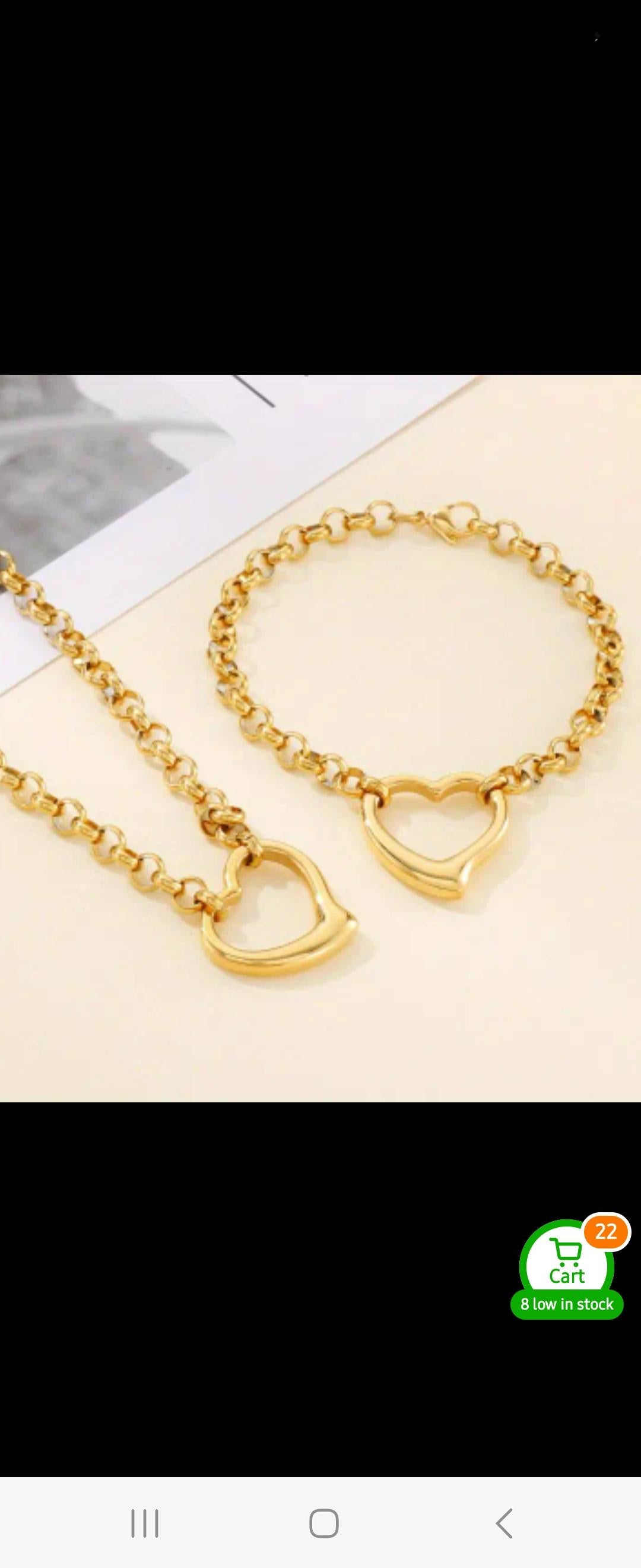 2 pc. Gold Heart Set