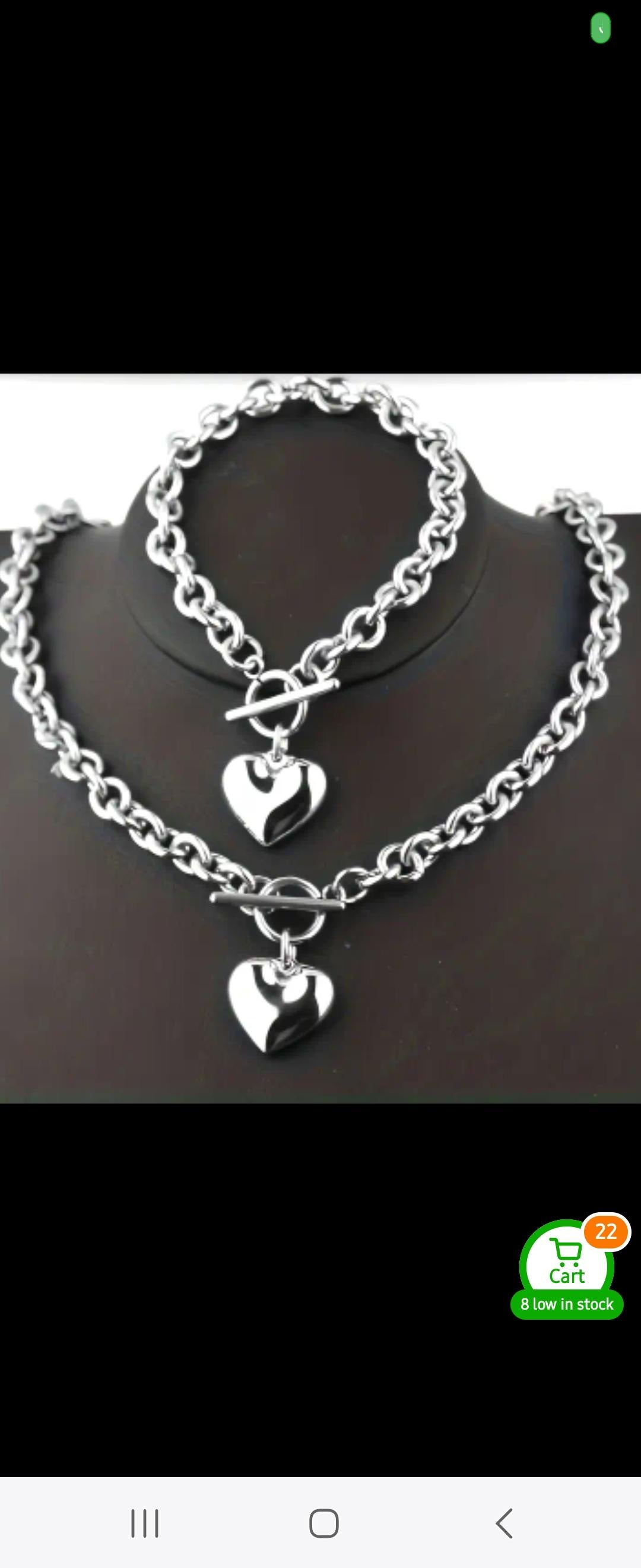 2 pc. Silver Heart set