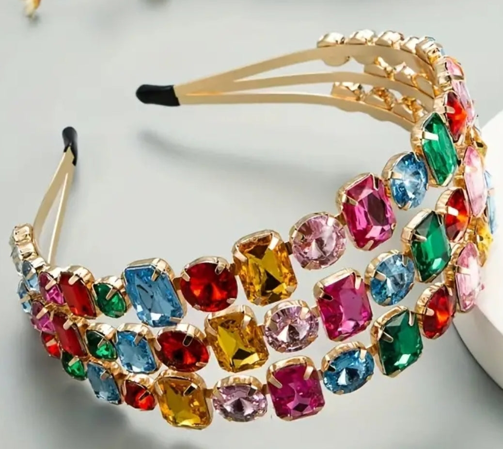 3 tiered Crystal Rhinestone Headband