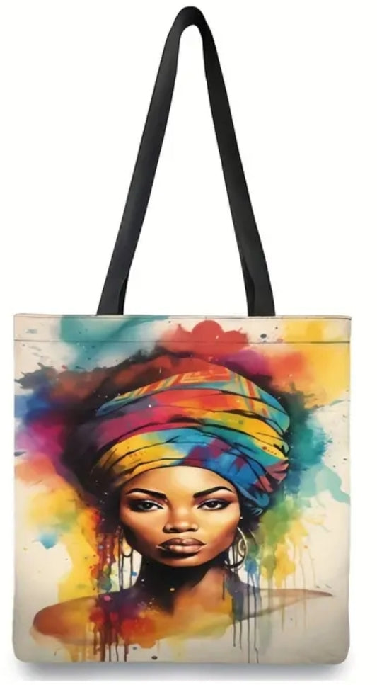 African Woman Large Tote Bag