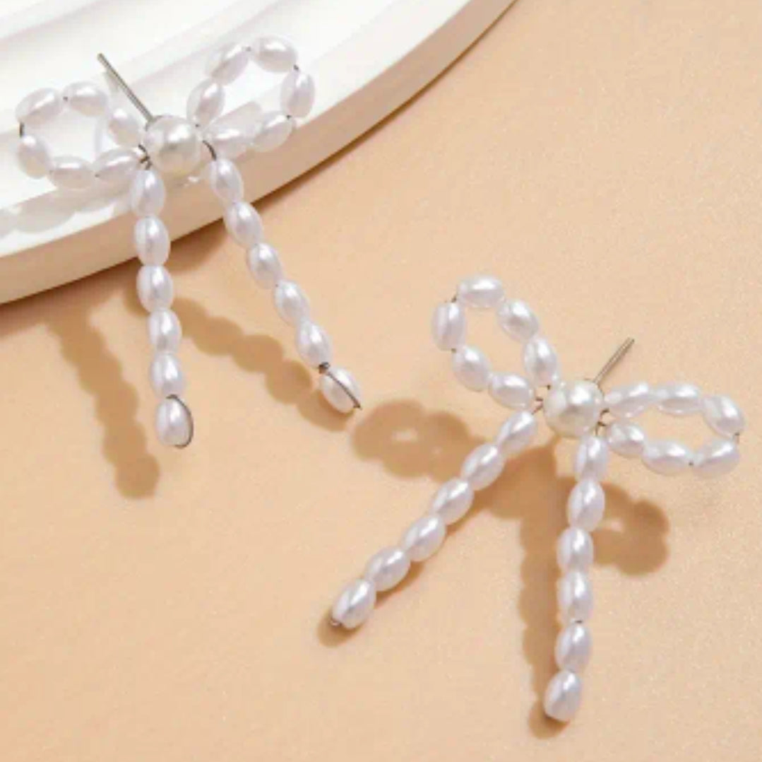 PEARL BOW EARRINGS