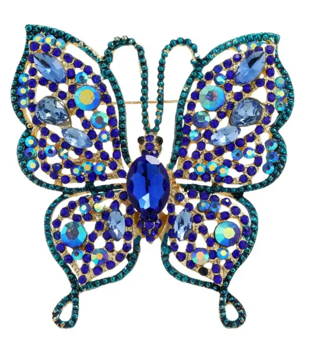 Classic Exquisite Crystal Butterfly Brooch