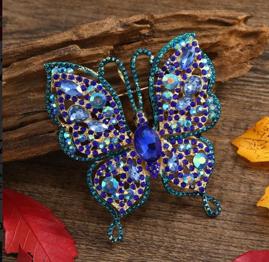 Classic Exquisite Crystal Butterfly Brooch