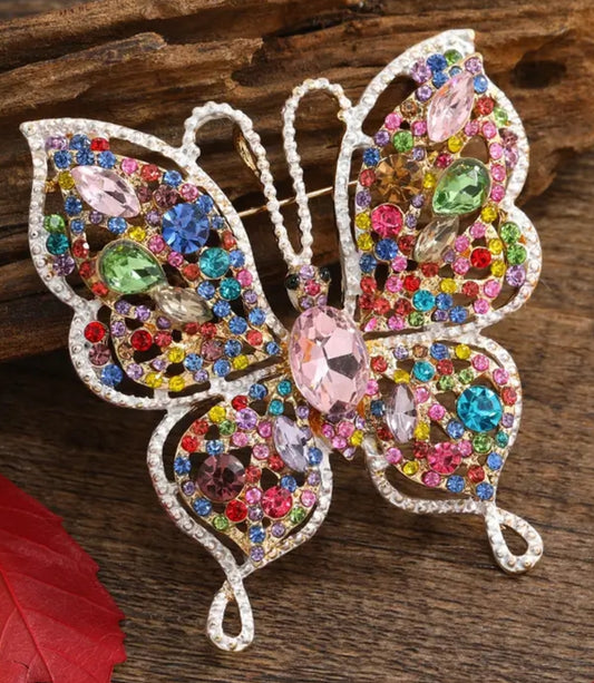 Classic Exquisite Crystal Butterfly Brooch