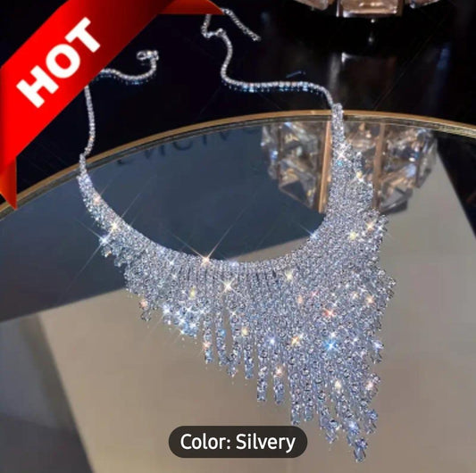 Exaggerated Personality Rhinestones Statement Necklace Luxury Design Bib Necklace