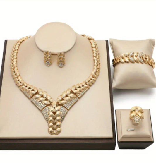 Earrings Bracelet Ring and Earrings set (gold)