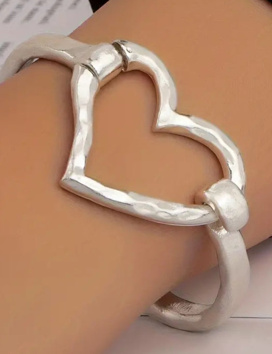 Large Hollow Heart Shaped bracelet