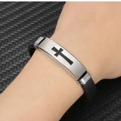 Men's Stainless Steel Cross Pattern Bracelet