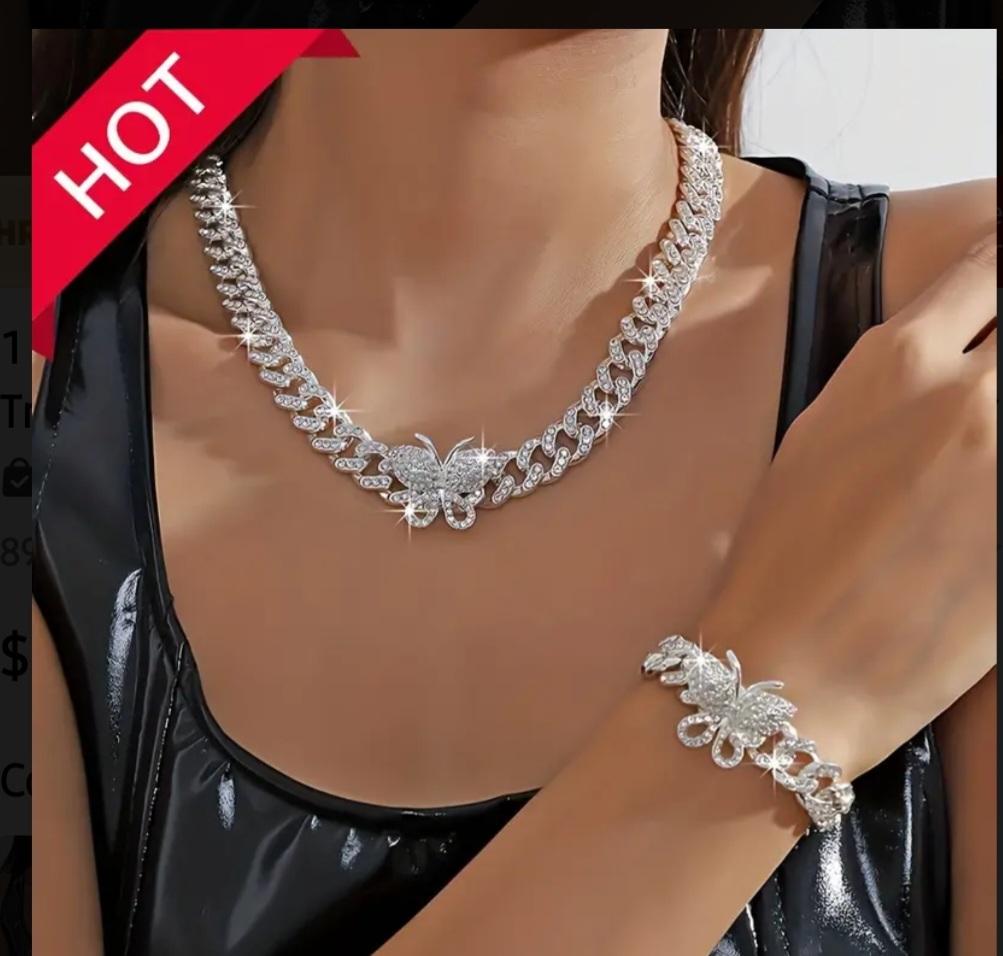 Necklace + Bracelet Hip Hop Style Jewelry Set