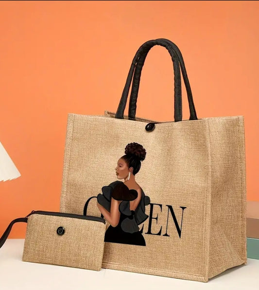 2pc Queen Tote Bag