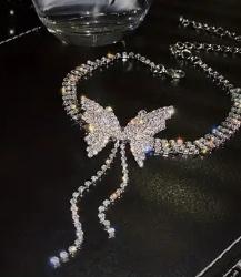 Rhinestone Butterfly Necklace