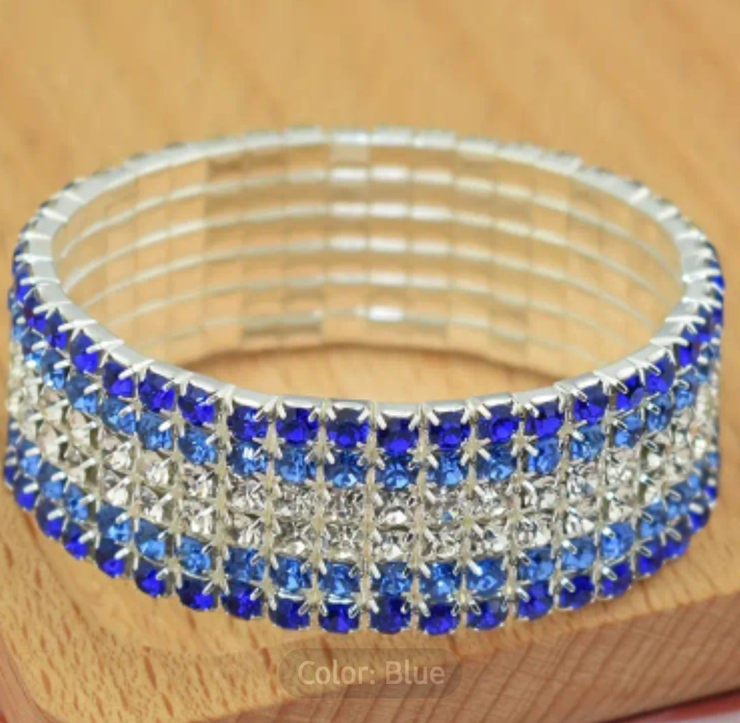 Rhinestone bracelet stretch